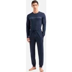 Emporio Armani Sleepwear Emporio Armani Stretch Cotton Long Pyjama Set - Navy