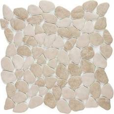 Beige Mosaic Tiles The Tile Life Huron Rock Sand Stone Glass Pebble 12x12 Glass Pebbles 4 x 4 Sample