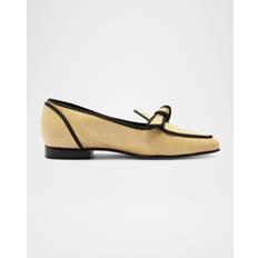 Alexandre Birman Raffia Knot Slip-On Loafers - Natural/Black