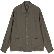 Green - Linen Shirts Fedeli Button-Up Linen Shirt - Green