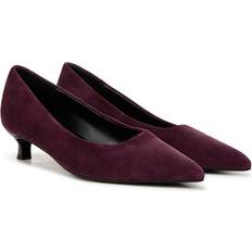 Naturalizer Natalia Kitten Pump Shoes - Deep Plum Purple Suede