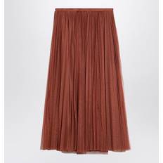 Tulle Flared Skirt - Brown