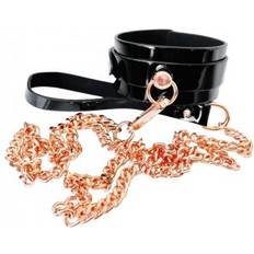 Sexleksaker Kinky Diva Svart Halsband Med Guldigt Koppel