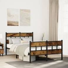 Beds & Mattresses Berkfield Home Metal Bed Frame 120x190 cm Smoked Oak