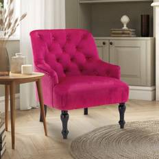 B&Q Armchairs B&Q Velvet Pink Armina Accent Chair One Size Armchair