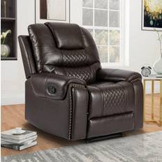 B&Q Leathers Armchairs B&Q Recliner Manual Chair Brown Faux Leather Armchair