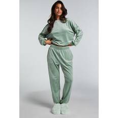 Hunkemöller Bukser Hunkemöller Velours Jogging Pants - Green