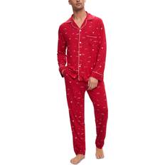 Rouge Pyjamas eberjey William Pajama Set Men's - Winter Wonderland Haute Red/Ivory