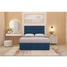 Blue Bed Packages Somnior Austin Plush Velvet Divan Bed Set King
