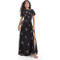 Maya Deluxe Maya Embellished Open Back Maxi Dress - Black