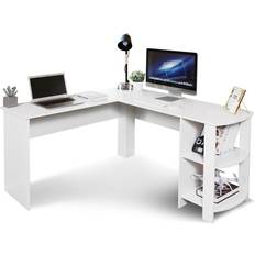 Mondeer White Corner Table L-shaped Writing Desk