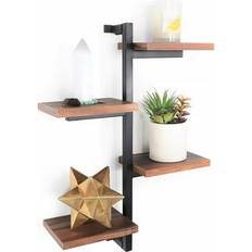 Designer Decorative 4-Arms Black Metal Shelves Wall Shelf