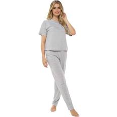 Daisy Dreamer Super Soft Women's Jersey Marl Pyjama Set - Blue/Grey