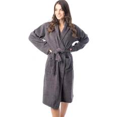 Luxury Terry Cotton Bath Robe - Charcoal
