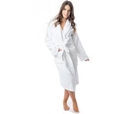 Luxury Terry Cotton Bath Robe - White