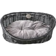 D&D Rustic Rattan Dog Bed with Cushion