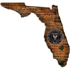 Inter Miami CF Sports Fan Products Inter Miami CF Distressed State with Logo Sign