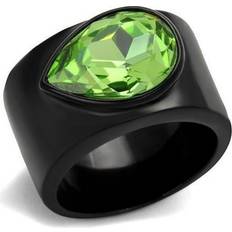 Peridot Rings Alamode Jewelry Stainless Steel Ring with Top Grade Crystal - Peridot