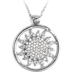 Transparent Charms & Pendants Alamode Jewelry High-Polished 925 Sterling Silver Chain Pendant - Clear