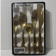 Ikea Cutlery Ikea TILLAGD 20-Piece Flatware Brass Color Cutlery Set 20