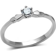 Transparent Rings Alamode Jewelry High Polished Stainless Steel Ring - Clear