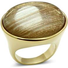 Topaz Rings Alamode Jewelry Gold Brass Ring with Synthetic - Topaz