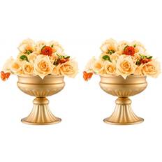 VEVOR 10 Pcs 16 cm Wedding Flower Metal Gold Floral Stand Vase