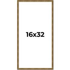 Photo Frames 16x32 Gold Kingsley Distressed Real Pine Wood Photo Frame