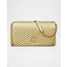 Tory Burch Kuvertväskor Tory Burch Kira Moto Metallic Quilted Leather Wallet - Gold