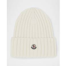 Moncler Damen Bekleidung Moncler Ribbed Wool Logo Beanie - Black