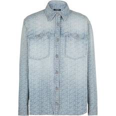 Jeansskjortor Balmain Broderad Denim Skjorta - Blue
