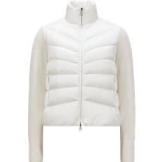 Moncler Wit Vesten Moncler Lightweight Wool Puffer Cardigan - White