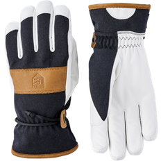 Hvid - Skiløb Handsker Hestra Voss Czone 5 Finger - Black/Cork