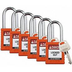 Security Brady Padlock 6 Pins Orange PK6