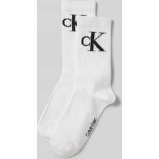 Women Monogram Crew Socks - White
