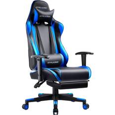 GTRACING Gaming Chairs GTRACING Gaming Chair with Footrest, Ergonomic Computer Game Desk Chair, Reclining Gamer Chair Seat Height Adjustment, Swivel Rocker with Headrest and Lumbar (Navy Blue)