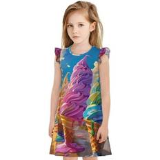 ZHBwal Girls Nightgown Rainbow Melting Ice Cream - Ice Cream