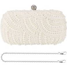 Tlily Pearl Clutch Bag - White