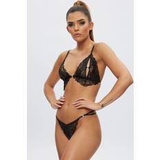 XL Lingerie Sets Ann Summers Diamond Kiss Bra and Crotchless Thong Set - Black