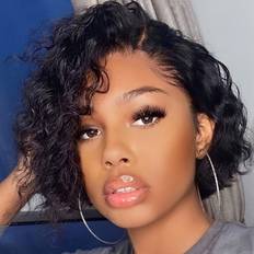 Temu Pixie Cut Curly Lace Closure Wig