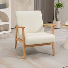 Temu Wooden Upholstered Accent Armchair