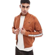 Fred Perry Orange Clothing Fred Perry Taped Track Jacket - Light Brown