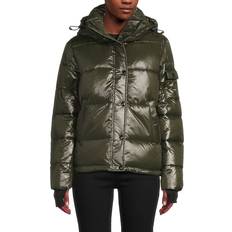 Jassen Mulberry High Shine Puffer Coat