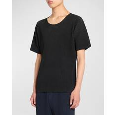 Issey Miyake Plissé Issey Miyake Men's Pleated T-Shirt - Black