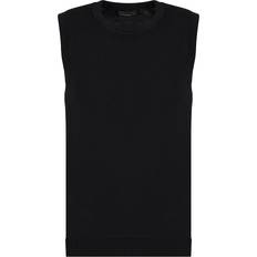 Armani Exchange Dame Sweatere Armani Exchange Tyl Årmeløs Top Med Patch Logo - Sort