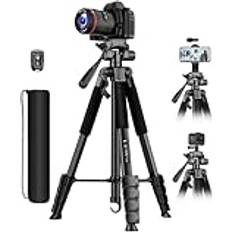 Victiv 2024 Uppgraderat kamerastativ, 172 cm justerbart kamerastativ, mer stabilt och bekvämt, aluminiumstativ med 3-vägs huvud för DSLR Canon Nikon Sony, Fotostativ för iPhone smartphone