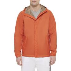 Men's Lightweight Hooded Rain Jacket - Orange