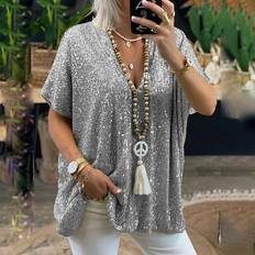 Blouses Public Desire Asymmetric One Shoulder Sequin Top - Black