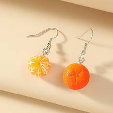 Orange Earrings Bright Orange Dessert Frilly Asymmetric Hem Mini Skirt