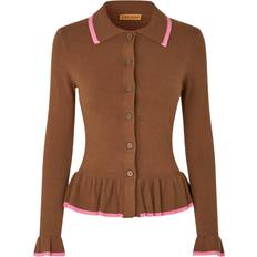 Stine Goya Dame Overdele Stine Goya Linear Ruffle Cardigan - Partridge Brown